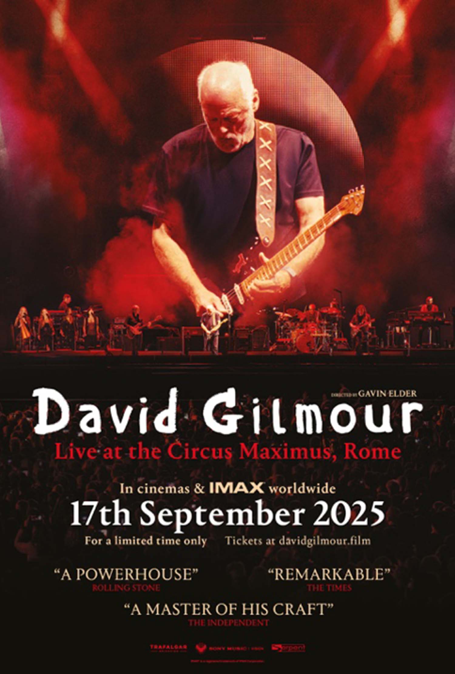 DAVID GILMOUR ‘LIVE AT THE CIRCUS MAXIMUS, ROME’ LIVE FILM IN THEATRES SEPTEMBER 17